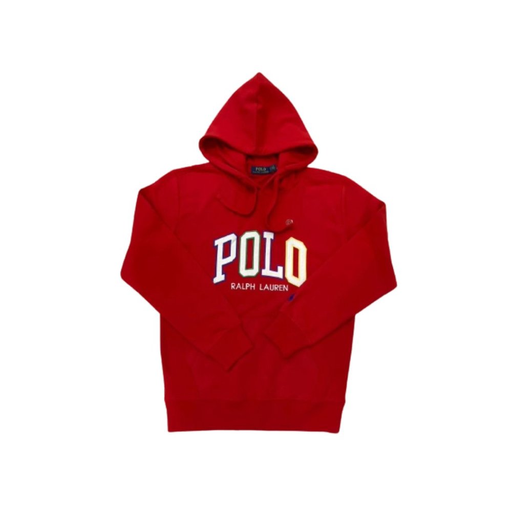 NWT Polo Ralph Lauren Men's Logo Graphic Fleece Hoodie Color Red Size S - XL - Picture 2 of 5